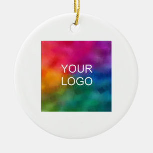 Customer Business Logo QR Code Simple Template Ceramic Ornament