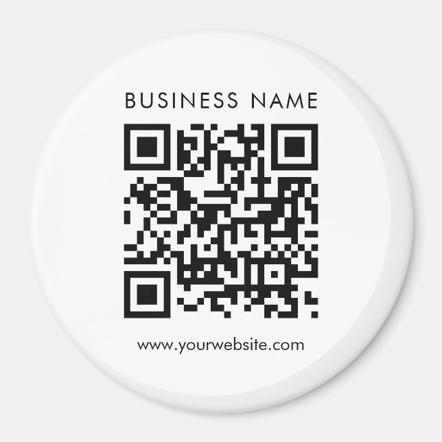 Customer Business QR Code Logo Text Template Large Magnet (Front)