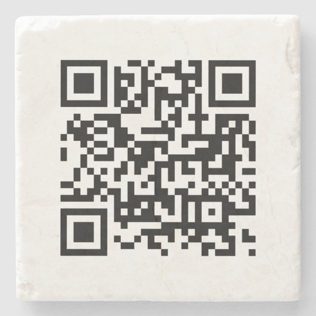 Customer Business QR Code Template Elegant Marble Stone Coaster (Front)