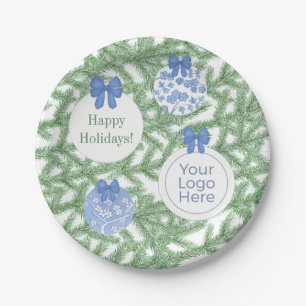 Customer Christmas Party Business Logo Holidays Paper Plate