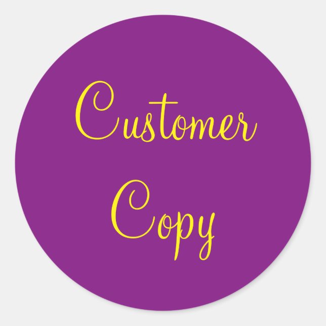 Customer Copy Sticker (Front)