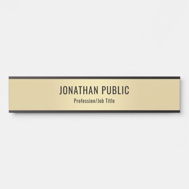 Customer Elegant Modern Gold Look Template Top Door Sign (Front)