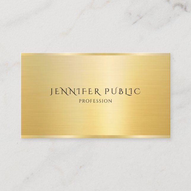Customer Elegant Template Modern Faux Gold Gloss Business Card (Front)