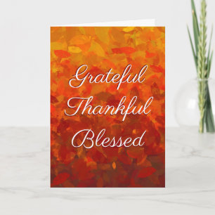 Customer Employee Autumn Fall Leaves Thanksgiving Card