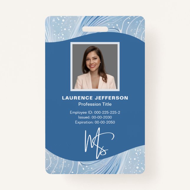 Customer Employee Photo, Qr Code, Logo, Name  Badge (Front)