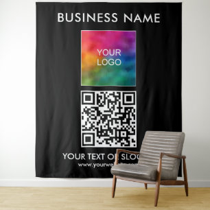 Customer Event Seminar Party Logo QR Code Backdrop Tapestry