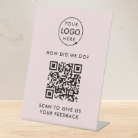 Customer Feedback Business Rating QR Code Pink