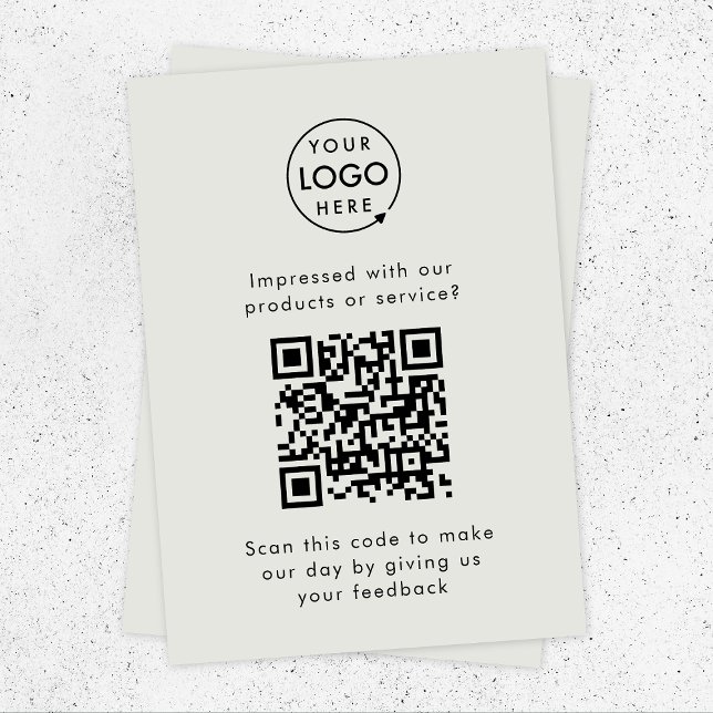 Customer Feedback | QR Code Business Rating Grey Enclosure Card (Creator Uploaded)