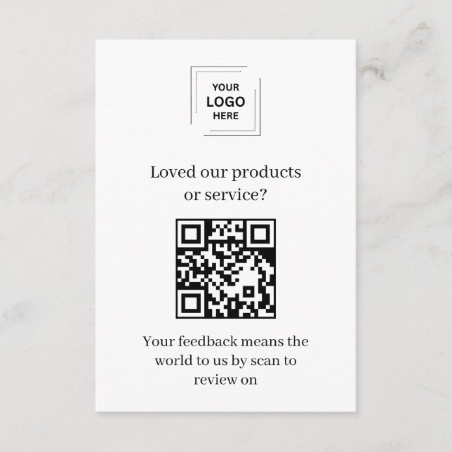 Customer Feedback QR Review Request Insert (Front)