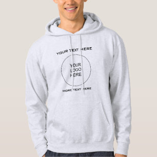 Customer Front & Back Design Print Mens Ash Grey Hoodie