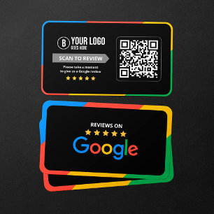 Customer Google Reviews QR Code Business Review  Card