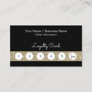 Customer Loyalty Punch Card With Glitter Bar