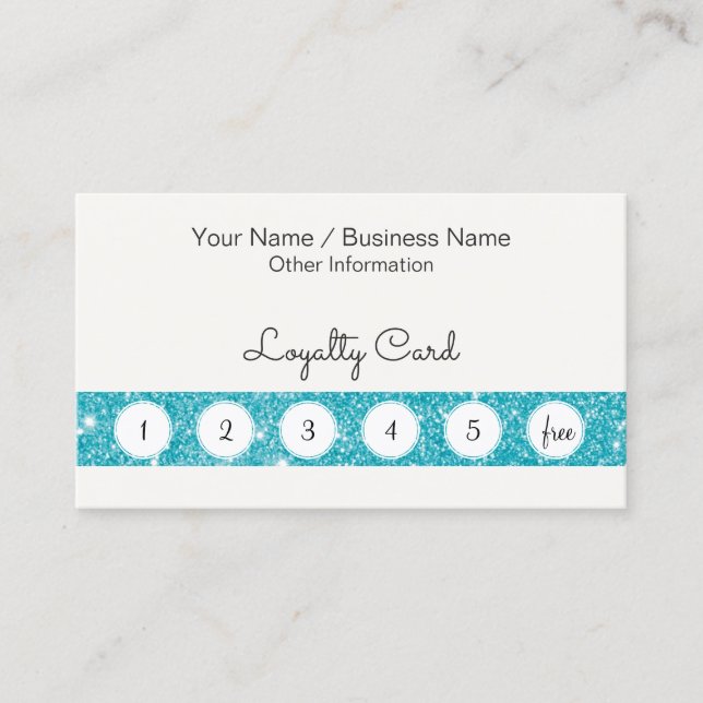 Customer Loyalty Punch Card With Glitter Bar (Front)
