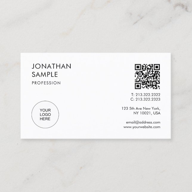 Customer Modern Professional Elegant Minimalist Business Card (Front)