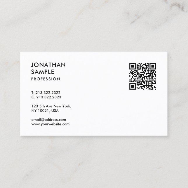 Customer Modern Professional Template QR Code Business Card (Front)