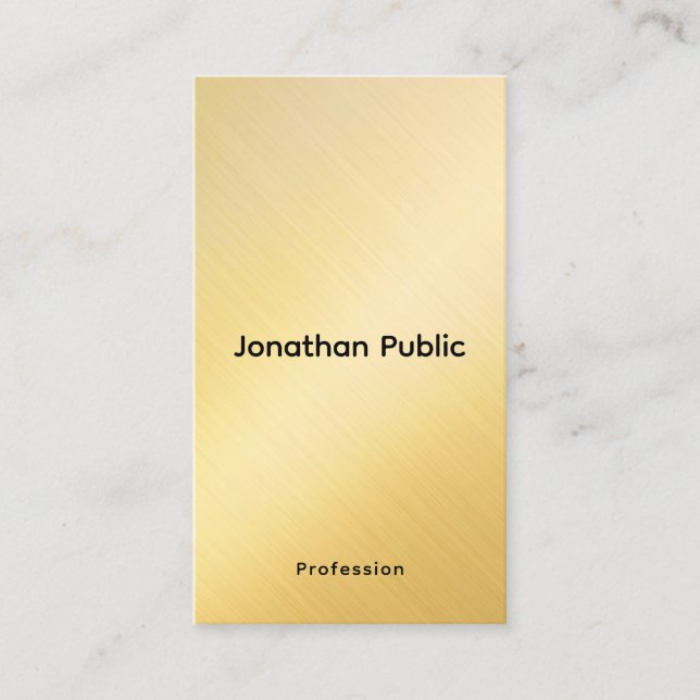 Customer Professional Template Elite Faux Gold Business Card (Front)