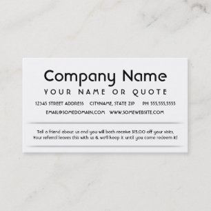 customer referral appreciation card