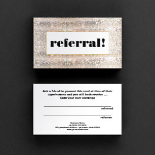 Customer Referral Faux Silver Sequins Card