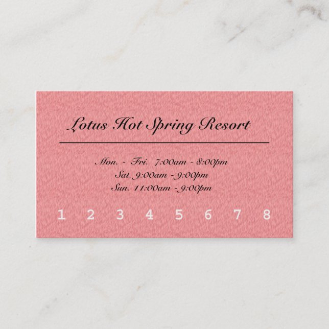 customer reward punch card. loyalty card (Front)
