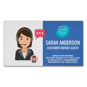 Customer Service Agent   Phone Operator Magnetic Business Card