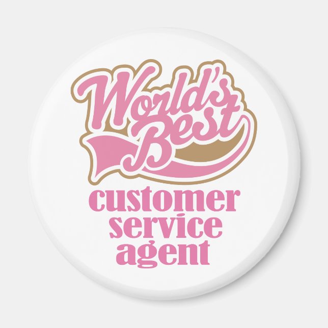 Customer Service Agent Pink Gift Magnet (Front)
