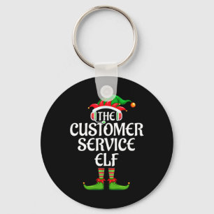 Customer Service Elf Matching Family Group Christm Keychain