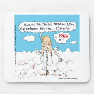 Customer Service In Heaven Funny Cards Mugs Gifts Mouse Pad