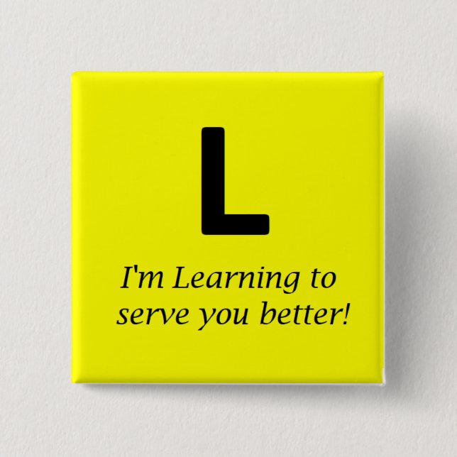 Customer service Learner badge 2 Inch Square Button (Front)