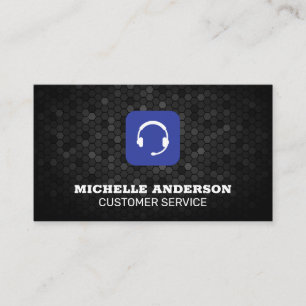 Customer Service Rep Headset   Geometric Business Card