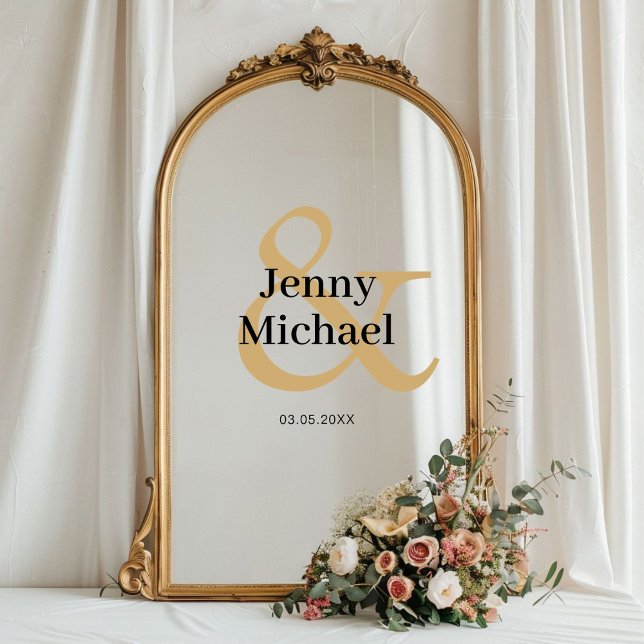 Customer Specific Ampersand Wedding Window Cling (Customer specific, ampersand, wedding, window cling with your names and date.)