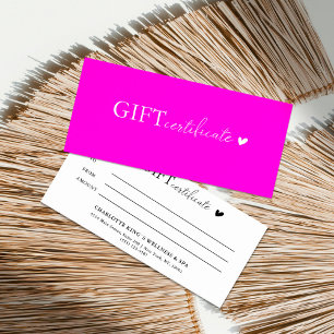 Customer specific Business Gift Certificate