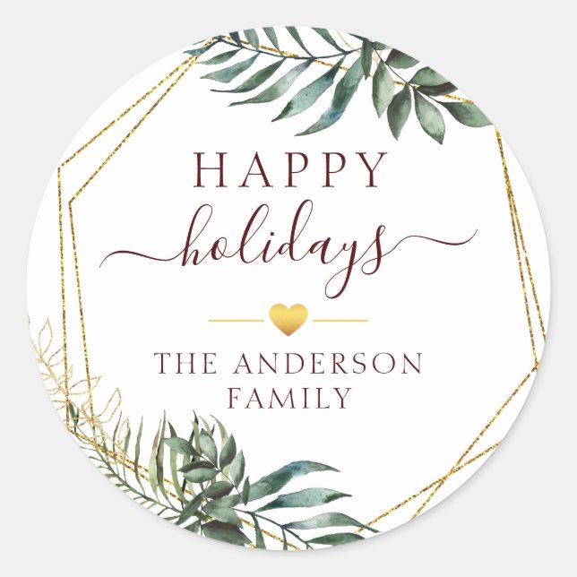 Customer specific Christmas Botanical   Classic Round Sticker (Front)