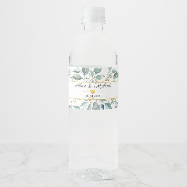 customer-specific Greenery Water Bottle Label (Front)