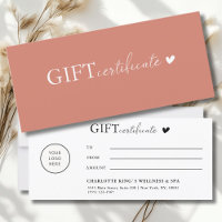 Customer specific, Logo Business Gift Certificate