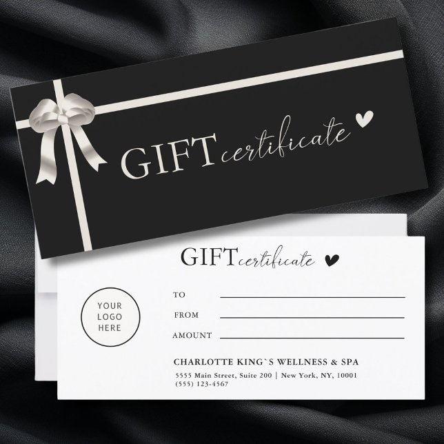 Customer specific, Logo Business Gift Certificate (Customer specific, Logo, Ribbon, Salon, Business Gift Certificate)