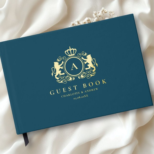 Customer specific Logo Monogram Wedding Guest Book (Customer specific Logo Monogram Foil Wedding Guest Book with your name and date.)