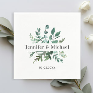 Customer-specific Monogram Leafy Napkins