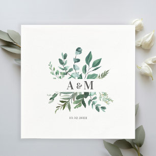 Customer-specific Monogram Leafy Napkins