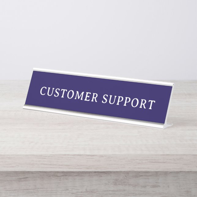 CUSTOMER SUPPORT | Professional Modern Desk Name Plate (Front)