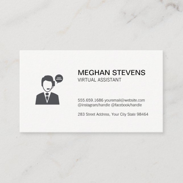Customer Support Virtual Assistant Appointment Card (Front)