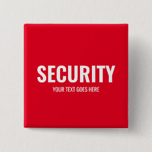 Customer Text & Design Security Template Red 2 Inch Square Button