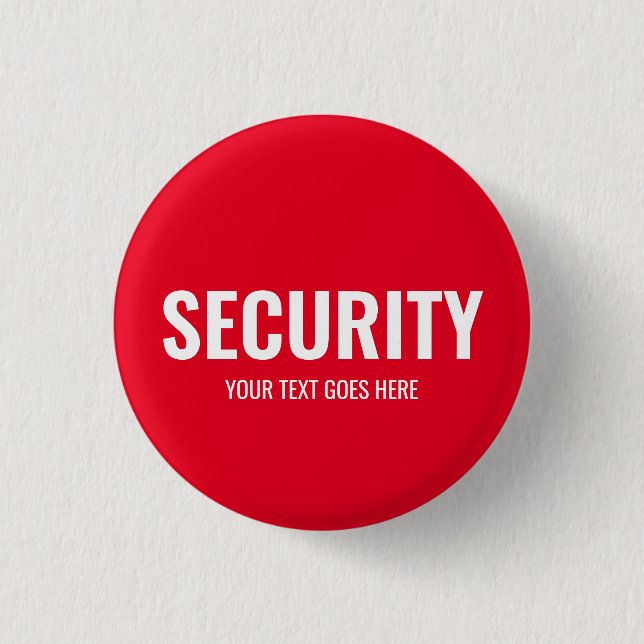 Customer Text & Design Security Template Round 1 Inch Round Button (Front)