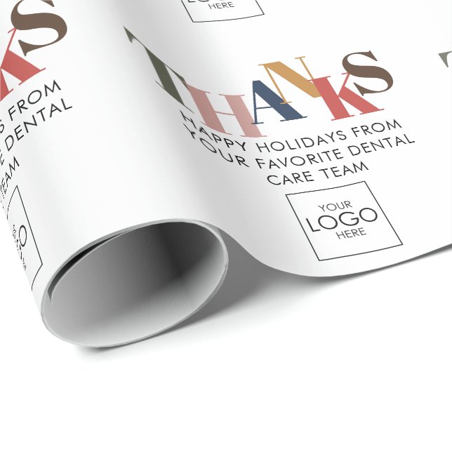 Customer Thank You Company Logo Business Christmas Wrapping Paper (Roll Corner)