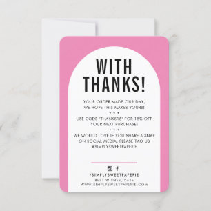 CUSTOMER THANK YOU modern arch candy pink black