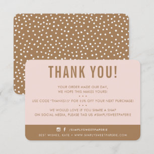 CUSTOMER THANK YOU modern blush pink brown tan