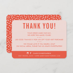 CUSTOMER THANK YOU modern blush pink orange