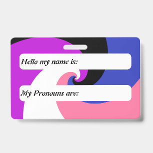Customiable Groovy Spiral Genderfluid Pride Flag Badge