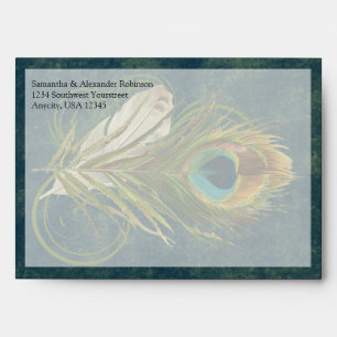 CustomInvite les enveloppes de plumes de paon arti