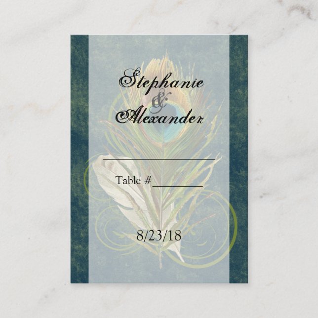 CustomInvite Peacock Feather Mariage Cartes de pla (Devant)