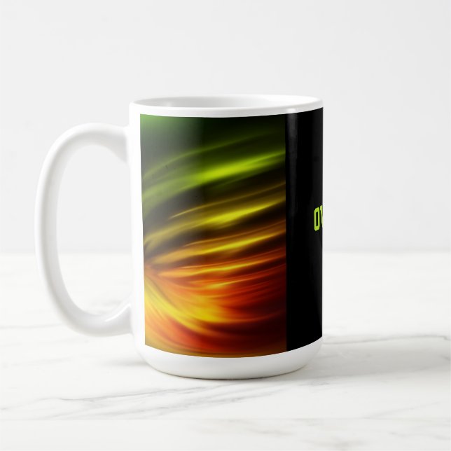 Customisable abstract fun message space futurist coffee mug (Left)